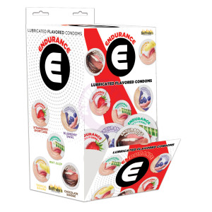 Endurance Condoms - 144 Count Wall Mount Display  - Assorted Flavors