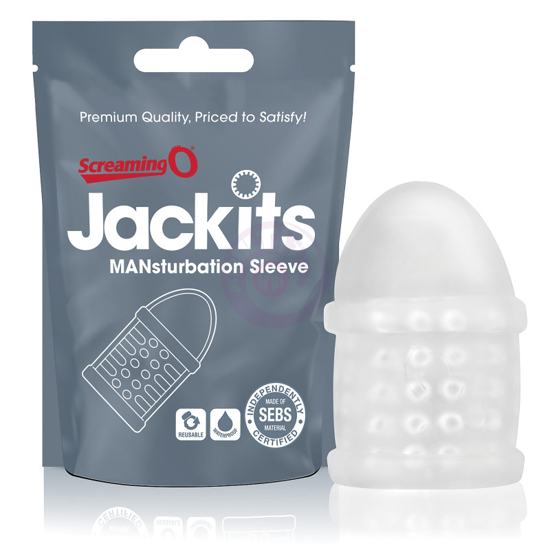 Jackits Mansturbation Sleeve - 12 Count Pop Box  Display - Clear