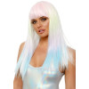 24 Inch Straight Bang Pastel Ombre Wig
