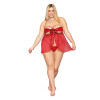 Bow Babydoll and Thong - Queen Size - Ruby
