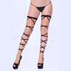 Ruffled Lace Top Leg Wraps - Black - One Size