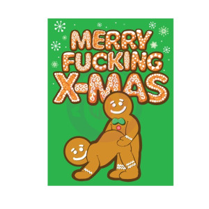 Merry f'ing Christmas Gingerbread Man Gift Bag