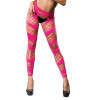 Wild Design Mesh Crotchless Leggings - One Size - Pink