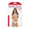 Risque Antoinette Pearl Choker & Lace Side Tie  Panty Set - One Size - White