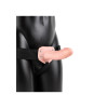 Vibrating Hollow Strapon Without Balls 6 Inch - Balls 6 Inch - Flesh