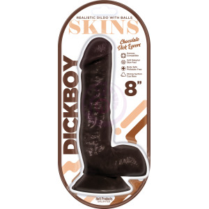 Dickboy - Skins - Dildo With Balls - 8 Inch -   Chocolate Dick Lover