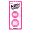 Neon Stretchy Silicone Cock Ring Set - Pink