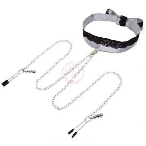 Fifty Shades of Grey Play Nice Satin Collar  and Nipple Clamps