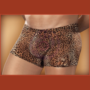 Pouch Short Nylon-Lycra Animal  Brown Leopard Smal
