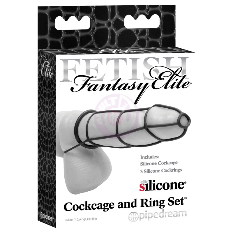 Fetish Fantasy Elite Cockcage and Ring Set - Black