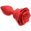 28x Silicone Vibrating Rose Anal Plug With Remote  - Medium