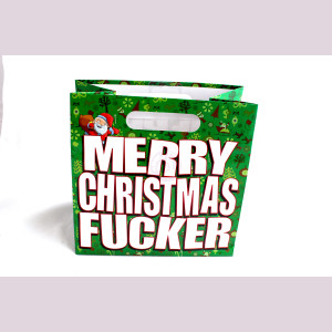 Merry Christmas Fucker - Gift Bag With Die Cut Handles