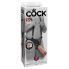 King Cock 11inch Two Cocks One Hole Hollow  Strap-on  Suspender System - Flesh