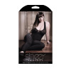 Black to Reality Opaque Textured Bodystocking -  Black - Queen
