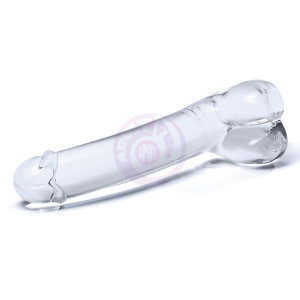 7 Inch Realistic Curved Glass G-Spot Dildo - Clear