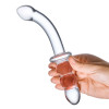 8 Inch Ribbed G-Spot Glass Dildo - Clear