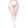 Butterfly Net Tights - 1x/2x - White