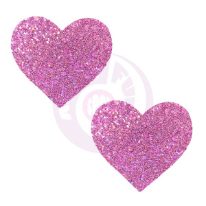 Pegasus Kisses Iridescent Pink Glitter I Heart U  Nipztix Pasties