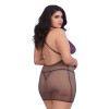 Chemise and G-String Set - Queen Size - Eggplant