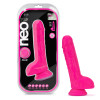 Neo Elite - 9 Inch Silicone Dual Density Cock With Balls - Neon Pink