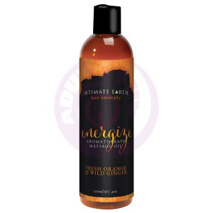 Energize Aromatherapy Massage Oil Fresh Orange &   Wild Ginger - 4 Oz. / 120 ml