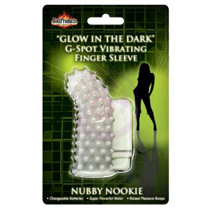 Glow in the Dark Vibrating Nubby Nookie  Finger Sleeve