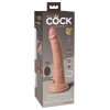 King Cock Elite 7 Inch Vibrating Silicone Dual  Density Cock With Remote - Light