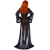 3pc Fur Trimmed Robe Set - Black - One Size
