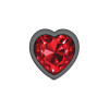 Cheeky Charms-Gunmetal Metal Butt Plug- Heart-Dark Red-Large