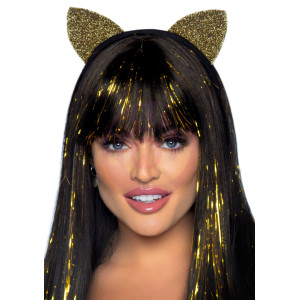 Glitter Cat Ear Headband Gold
