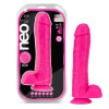 Neo Elite - 11 Inch Silicone Dual Density Cock  With Balls - Neon Pink