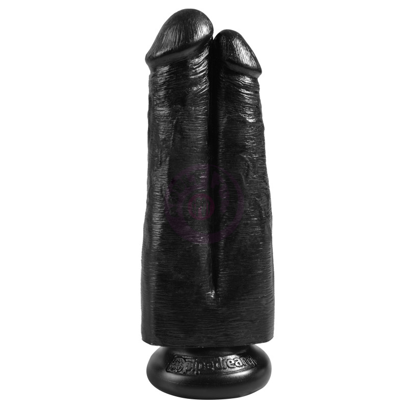 King Cock 7" Two Cocks One Hole - Black