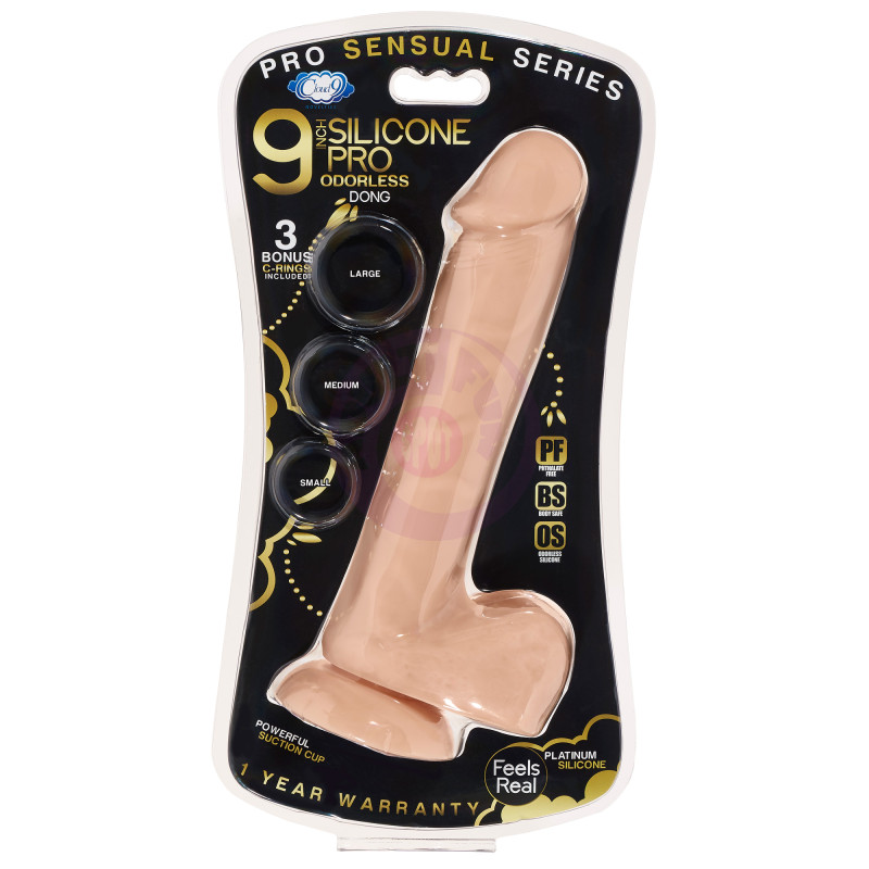 9" Silicone Pro Odorless Dong - Flesh