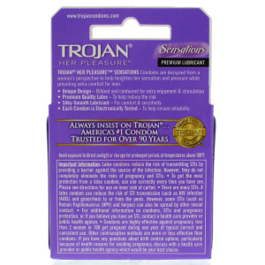 Trojan Her Pleasure Sensations Lubricated  Condoms - 3 Pack