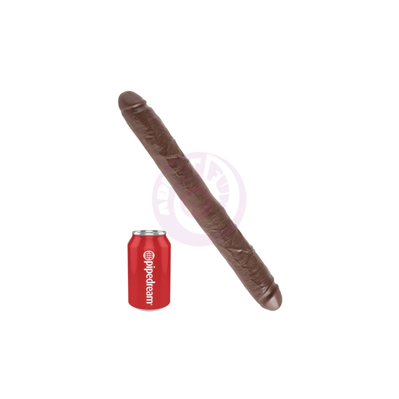 King Cock 16" Thick Double Dildo - Brown