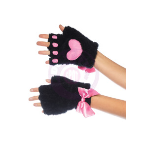 Adult Cat Paw Gloves Costume Accessory - Black