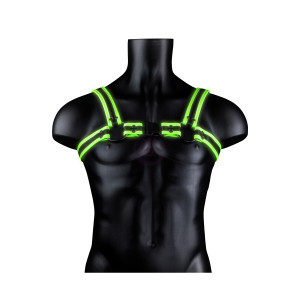 Bonded Leather Buckle Harness - Large/xlarge -  Glow in the Dark