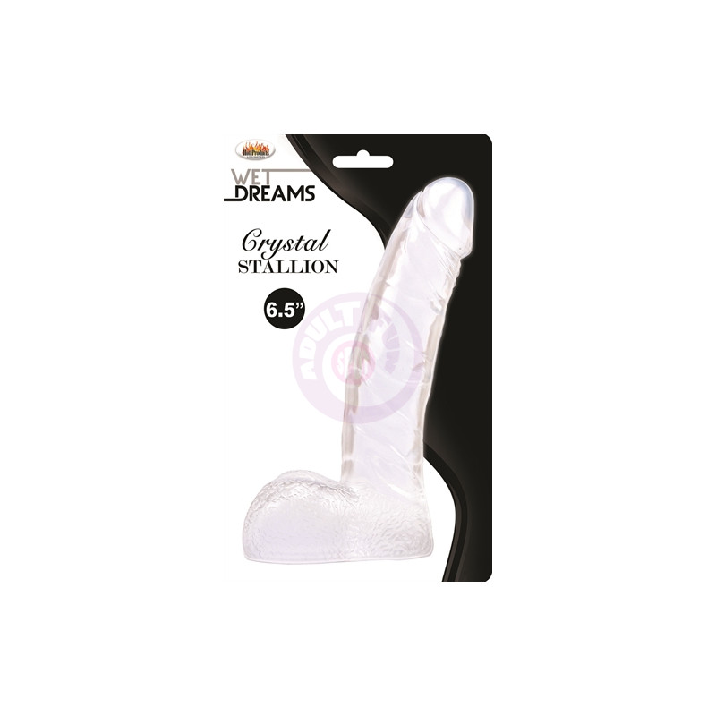 Wet Dreams Crystal Stallion Dildo With Balls - Clear