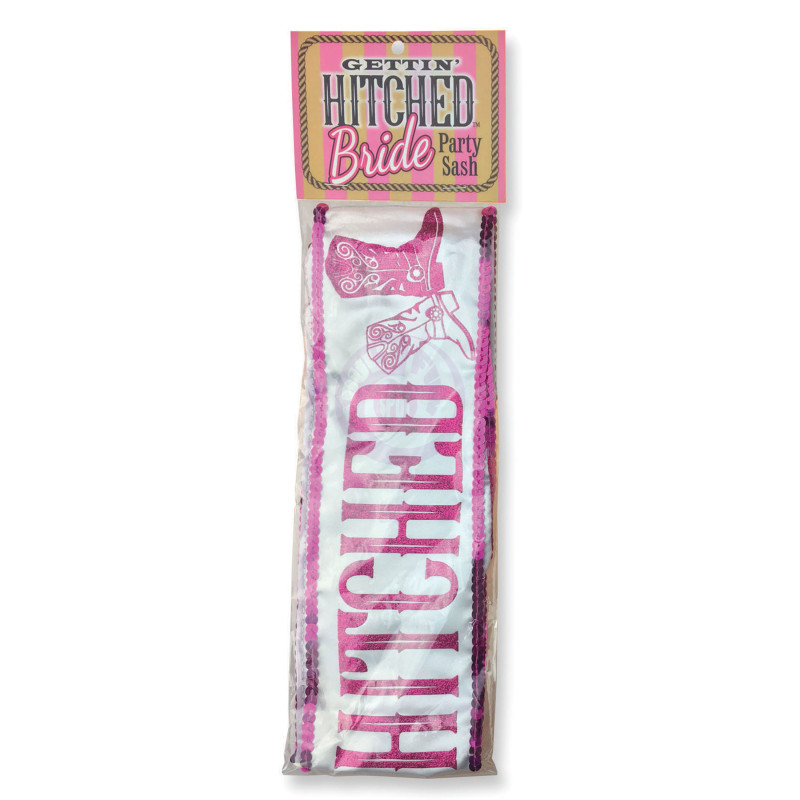 Gettin' Hitched Bride Party Sash - Sparkle Pink
