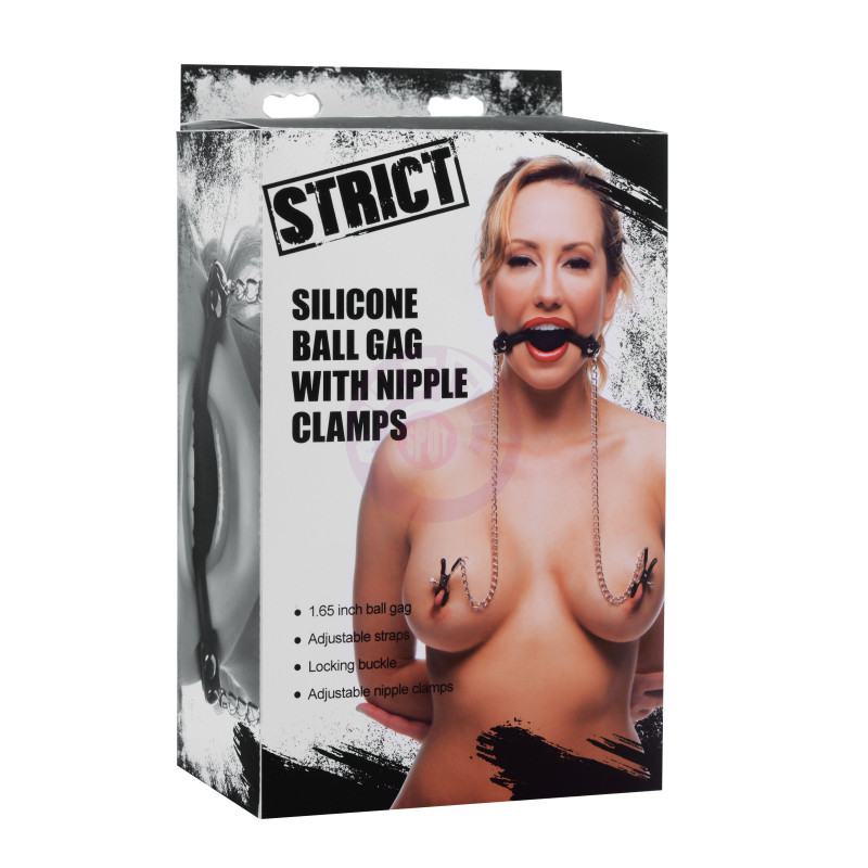 Silicone Ball Gag W/nipple Clamps