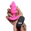 21x Silicone Swirl Plug With Remote - Pink