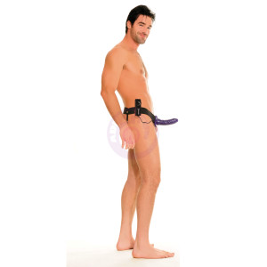 Fetish Fantasy Series for Him or Her Vibrating Hollow Strap-on - Purple