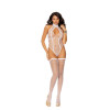 Fence Net Teddy With Stockings - One Size - White