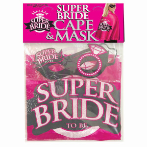Super Bride Cape and Mask - Hot Pink/black