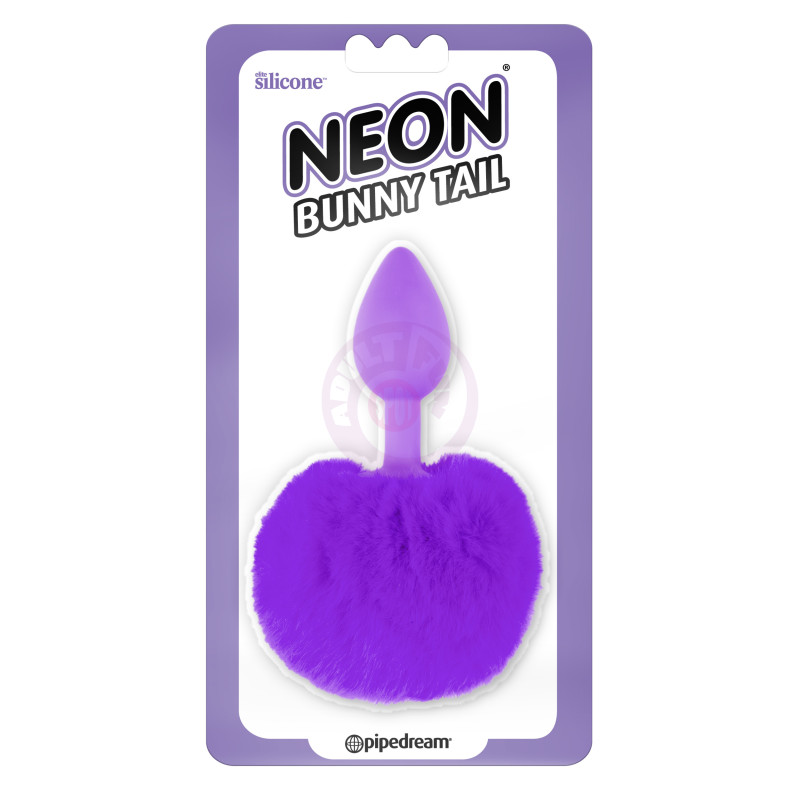 Neon Bunny Tail - Purple