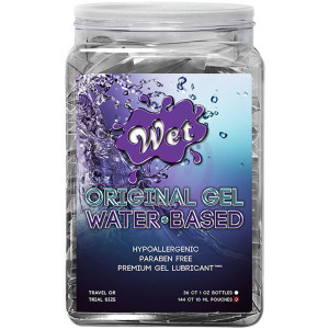 Wet Original Lubricant Display - 144 Pc Fishbowl - 10 ml Pouches