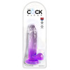 King Cock Clear 7 Inch With Balls - Purple