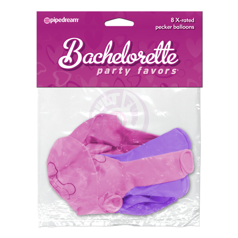 Bachelorette Party Favors - X-Rated Pecker Balloons - Pink and Purple