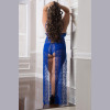 2pc Sheer Laced Night Gown - Queen Size - Blue Angel