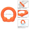 Alpha Liquid Silicone Dual Ball Ring - Orange Orange